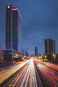 城市夜景全景武汉岳家嘴夜色背景