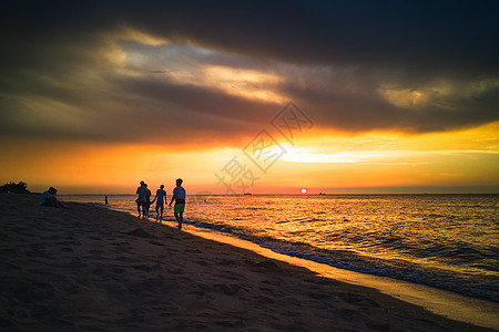 海南日落黄昏海滩美景高清图片