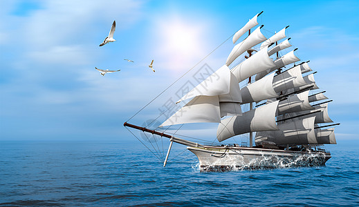 帆船竞赛企业文化背景设计图片