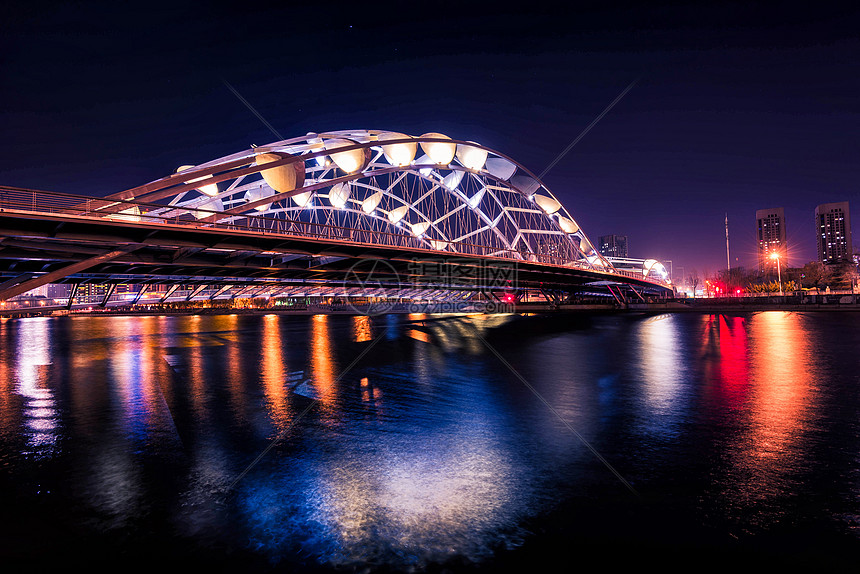 天津海河夜景图片