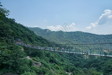 玻璃桥武汉木兰天池景区的玻璃栈道背景