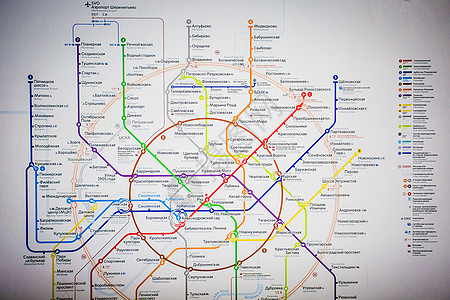俄罗斯莫斯科轨道交通运行图高清图片