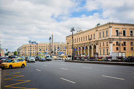 俄罗斯圣彼得堡建筑空旷的街道图片
