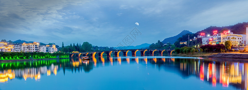 安徽歙县太平桥夜景图片