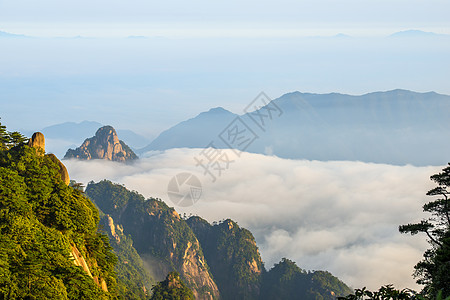 云雾缭绕山锦绣三清山背景