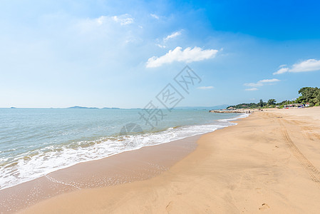 蓝天沙滩福建厦门海滨风光背景