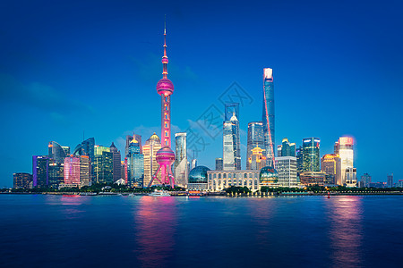 上海大桥陆家嘴夜景背景
