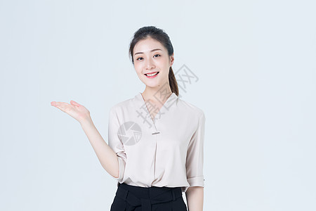 商务女性展示动作高清图片