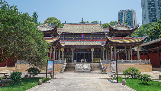 湖南传统建筑湖南浏阳地标文庙背景
