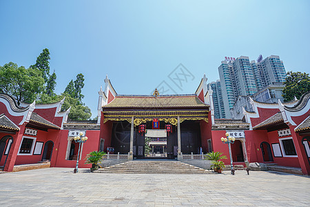 湖南传统建筑湖南浏阳地标文庙背景