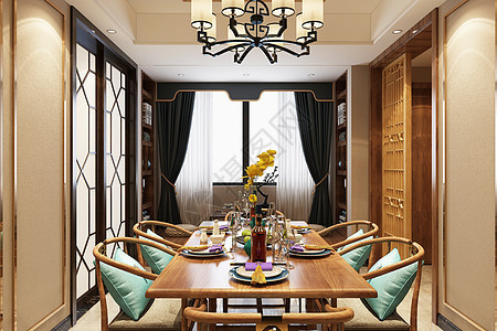 中式餐厅空间背景图片