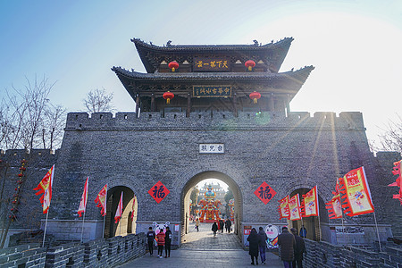 中国城墙台儿庄古建筑背景