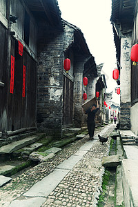 江西建筑江西渼陂古村风景风光背景