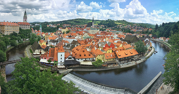 克鲁姆洛夫城堡捷克著名旅游CK小镇全景图背景