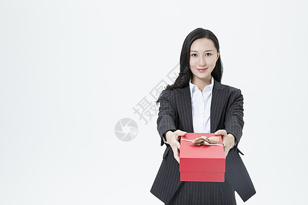 商务女性送礼物图片