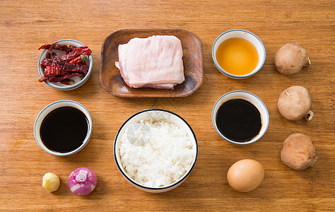 香辣五花肉盖饭食材图背景图片
