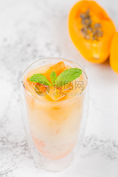 芒果木瓜饮品图片