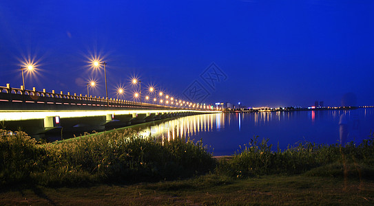 背景灯火常熟风光昆承湖状元桥夜景背景