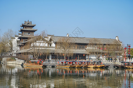 台儿庄塔楼台儿庄古城标志塔楼背景