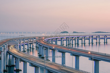 大连星海跨海大桥海上交通高清图片