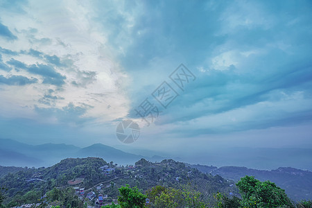尼泊尔博卡拉萨朗科观景台背景图片