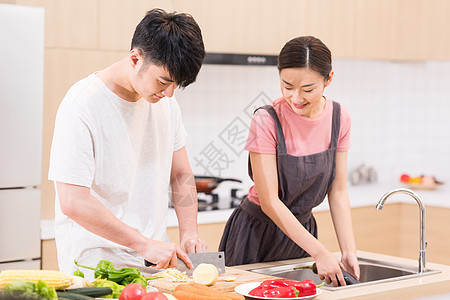 家庭生活厨房做饭背景图片