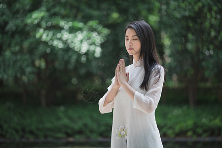 典雅美女古风禅服女性背景