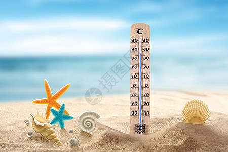 高温的海滩背景图片