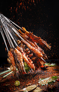 烤虾撸串串背景