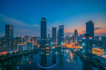 武汉金融街城市夜景图片