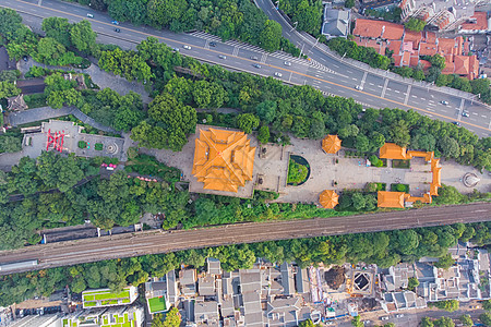 俯瞰武汉旅游地标黄鹤楼公园图片