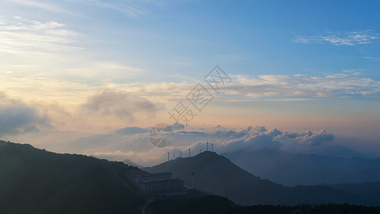 湖北旅游木兰山山顶日出高清图片