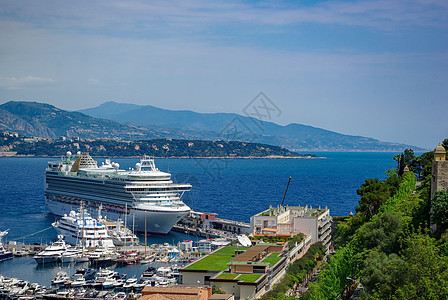 地中海旅游摩纳哥港口风景背景