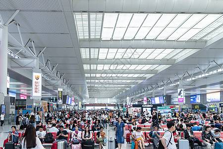 室内人群动车站候车旅客背景