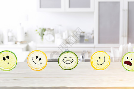 卡通厨房创意柠檬表情包设计图片
