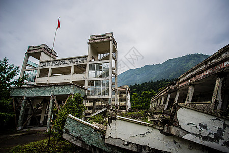 地震自救汶川地震遗址公园背景