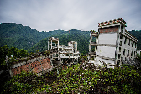 四川汶川地震遗址熊猫大道背景图片