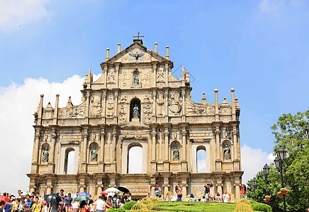 澳门建筑澳门大三巴背景