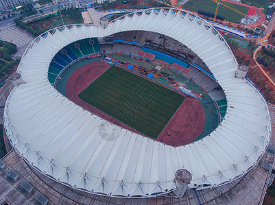 中心公共空间世界杯期间空旷的武汉体育中心足球场背景
