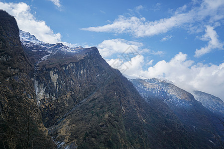 尼泊尔ABC徒步安纳普尔娜山峰背景图片