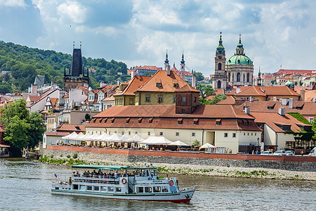 捷克布拉格伏尔塔瓦河风光高清图片