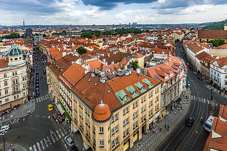 捷克首都布拉格城市风光背景