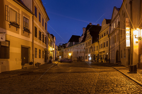 捷克CK克鲁姆洛夫古镇夜景图片