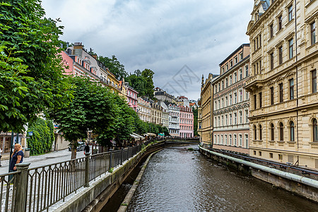 捷克著名旅游城市卡罗维发利风光背景