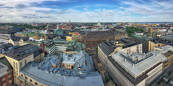 芬兰赫尔辛基城市风光全景图高清图片