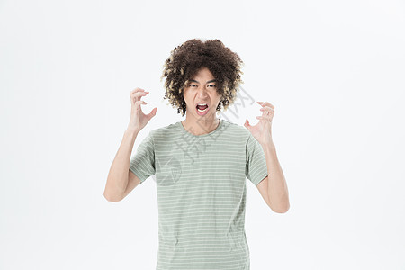 爆炸头男性压力大图片素材