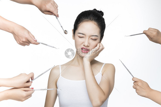 牙疼口腔牙齿护理美白女性图片