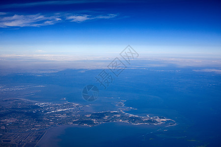 深海鱿鱼海岛航拍背景