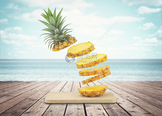 夏日菠萝背景图片