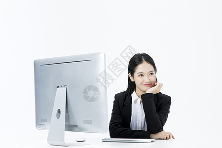 上网查资料商务女性工作办公背景